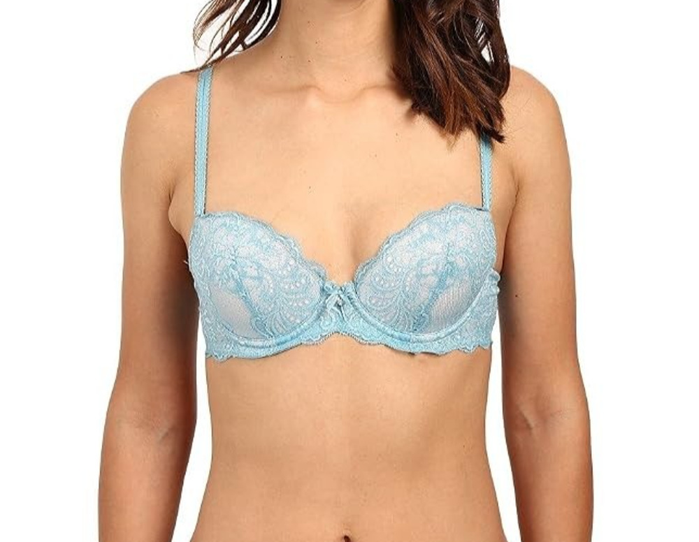 NWT Le Mystere US 32DDD/F Women Sophia Lace Blue Memory Foam Underwire Bra 2435